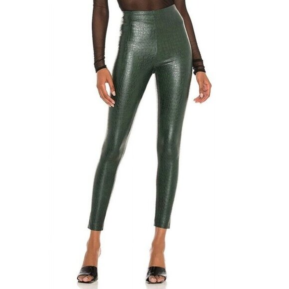 Commando Faux Leather Animal print Legging in moss snake green small slimming - Picture 1 of 11
